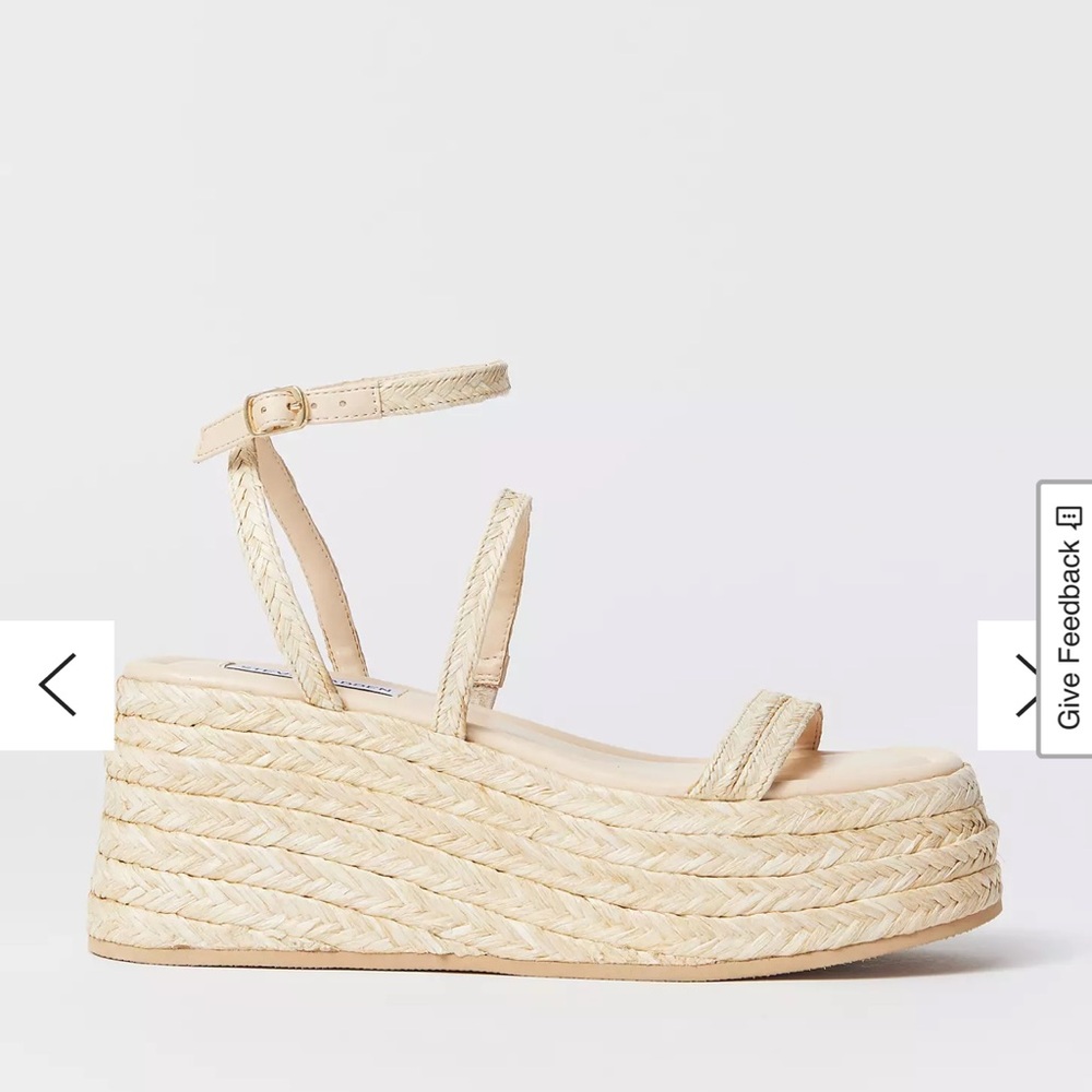 Steve Madden Tan Espadrille Wedges- worn once - size 7.5